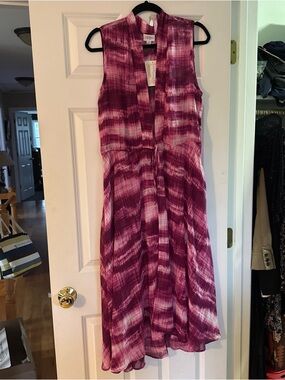 LuLaRoe Breeze Resort Sleeveless Magenta Tie-Dye Cover-Up Vacation NWT